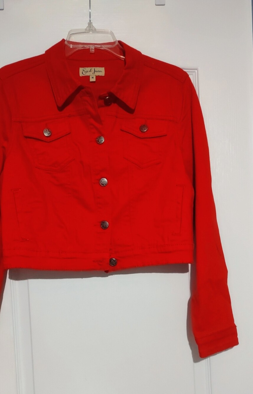 New Earl Jean Jacket Red Sz M